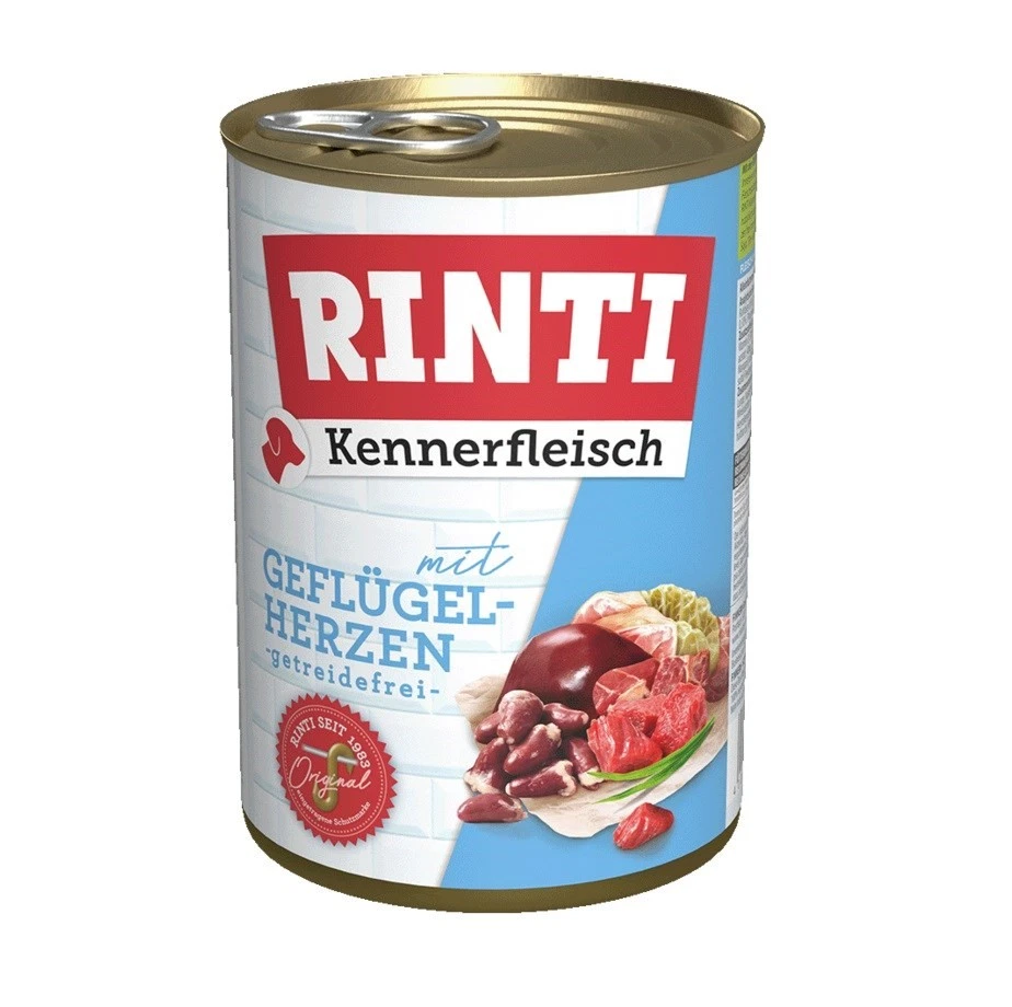 4000158910578 RINTI Kennerfleisch Poultry hearts - Nassfutter für Hunde - 400g R - Bild 1 von 1
