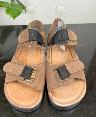 Sandalia Fly Flot Bronceada Anatómica Anti Choques Dos Correas Gancho Lazo Cuero Talla 11-11.5 Foto 1 de 4