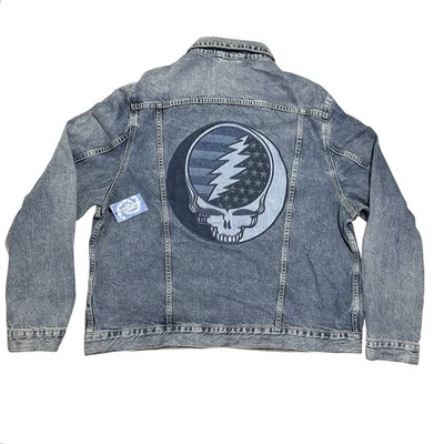 Lucky Brand x Grateful Dead Men’s NEW Denim Jacket Sz.XXL Grunge Rock Band Biker - Image 1 of 4