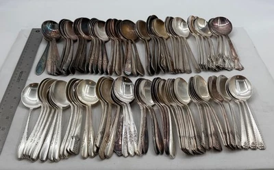 Lot of 100 Assorted Vintage Silverplate Cream Soup Bouillon Spoons - Lot#2 - Image 1 of 3