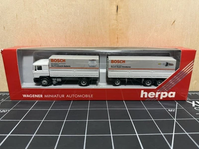 HERPA 859142 - MAN F90 Flatbed Truck & Trailer - BOSCH - 1:87/HO - Image 1 of 4