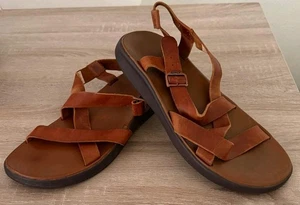Chaco Wayfarer Leather Sandals Mens 11 Rust Brown Outdoor J106137 - Picture 1 of 7