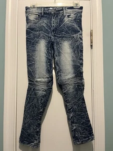 Mecca Stonewash Moto Jeans Size 10 - Picture 1 of 2