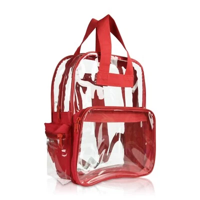 Mochila escolar transparente DALIX en rojo tamaño pequeño a mediano Foto 1 de 4