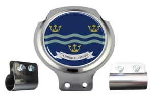 Scooter Bar Badge - Cambridgeshire County Flag - FREE BRACKET & FIXINGS - Picture 1 of 2