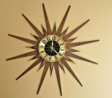 Mid Century Modern Retro Starburst Elgin Atomic Wall Clock 27"