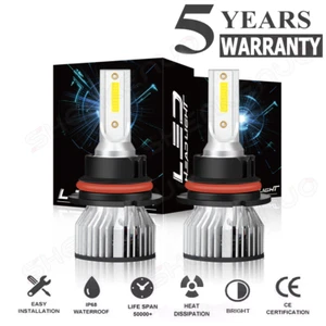 2x 9007/HB5 LED Headlight Bulbs Kit 6500K White High/Low Beam Light Super Bright - Picture 1 of 13