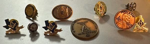 10 Vintage Masonic Pins & coin Assorted Texas oriented - Picture 1 of 1
