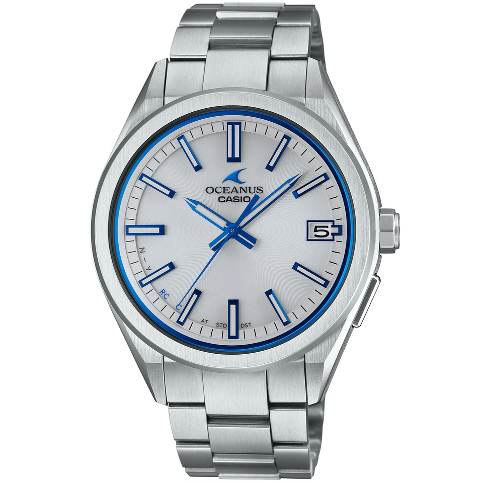 Casio Oceanus 3 Needle Model 49.5mm Silver Stainless Steel Case and Bracelet Men's Wristwatch - OCW-T200S-7AJF