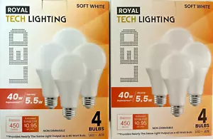 40Watt 8 LED Light Bulbs Soft White 450 Lumens E26 screw base A19 Shape Frosted - Picture 1 of 3