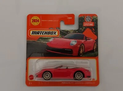 Matchbox 2024 Porsche 911 Carrera Cabriolet Scala 1/64 Mattel HVN24 Nuovo - Immagine 1 di 2