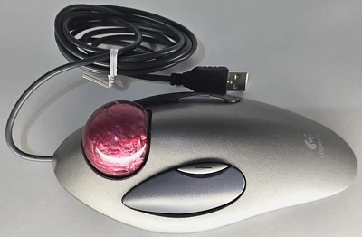 New Open Box Logitech Trackman Marble USB T-BC21 Mouse, P/N 804377-0000 - Image 1 of 4