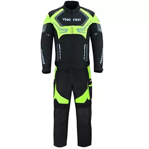 Men Waterproof Motorbike Motorcycle Suit Cordura Armour CE Jacket Trouser Black - Picture 1 of 31