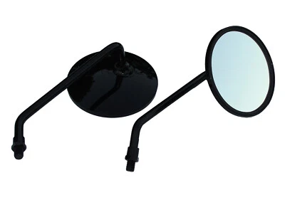 Black 4" Round Motorcycle Mirrors - Honda CB 500,550,650,750 - Image 1 of 4