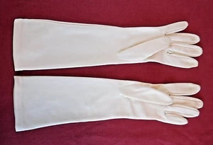 1952 Vintage DENT'S NYVELDA White Elbow Length Bri-Nylon Gloves WORN ONCE only - Picture 1 of 19