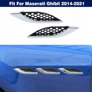 2pc Left&Right Side Chrome Lateral A/C Outlet Vent For Maserati Ghibli 2014-2021 - Picture 1 of 10