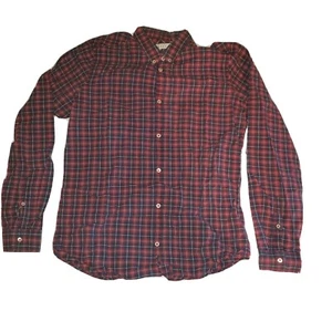 Sandro Paris Shirt Men Size Medium Red Plaid Academia Preppy - Picture 1 of 8