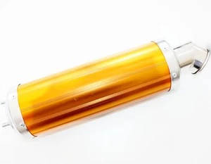 460mm GOLD Alloy Exhaust Muffler+ Clamp 150cc 250cc PIT Quad Dirt Bike ATV Buggy - Picture 1 of 5