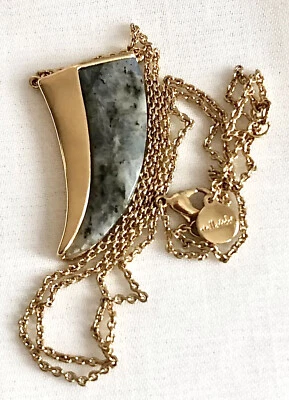 Collar de piedra verde/azul cuerno tono dorado Stella & Dot Foto 1 de 4