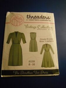 Fäden Nähmuster für das Dorothea Teekleid, Vintage Look, Größe 8-16 Neu