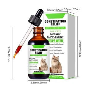 Probiotic drops cats intestinal digestive health constipation relief supple C8M0 - Picture 1 of 24