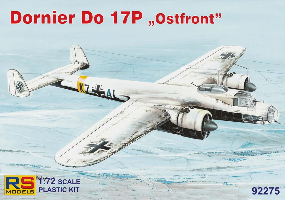 Dornier 17p Ostfront (3 Decal V. For Luftwaffe) 1:72 Plastic Model Kit RS MODELS - Immagine 1 di 1
