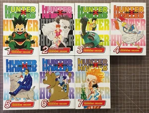 Lote de Libros Manga Hunter x Hunter Volúmenes 1-7 Inglés Auténtico EE. UU. Viz Media - Imagen 1 de 3
