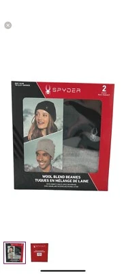 Spyder 2pk Unisex Mezcla de Lana Gorro Invierno Sombreros Gris y Negro Talla Única Se Adapta a la mayoría Foto 1 de 4