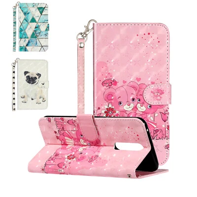 3D Luxury Painted PU Leather Wallet Case Phone Cover for OPPO A58 A38 A98 Reno10 - Image 1 of 4