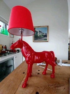 Resin Horse Lamp Lighting Figurine Gift Home Decor Living Custom Color Red - Picture 1 of 2