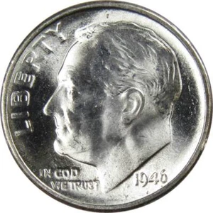 1946 S Roosevelt Dime BU Uncirculated Mint State 90% Silver 10c US Coin - Picture 1 of 2