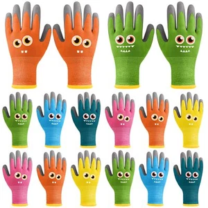 12 Pairs Kids Garden Gloves Children Gardening Gloves Rubber Coated Yard Work Gl - Picture 1 of 6