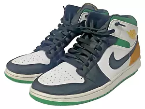Jordan 1 Mid "Oakland" - White/Black-Lucky Green-Orange - 852542-101 - Size 12 - Picture 1 of 14