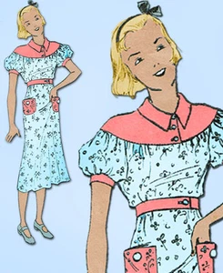 1930s Vintage Advance Sewing Pattern 1261 Little Girls Street Dress Size 8 26B - Picture 1 of 4