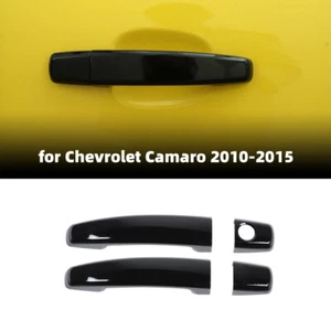 Car Side Door Handle Cover Trim Decoration Fit For Chevrolet Camaro 10-15 Black - Picture 1 of 8