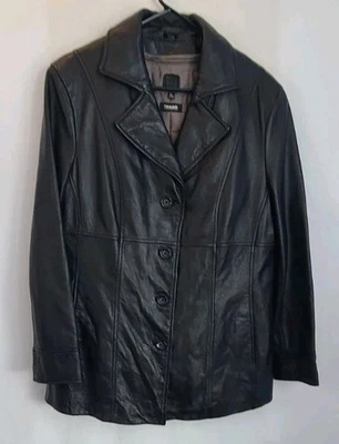 Abrigo Wilsons Cuero Mujer XL Negro 3M Thinsulate Peso Pesado Largo Medio Botón Foto 1 de 4