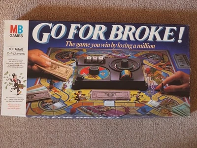 GO FOR BROKE! Vintage 1985 Board Game MB Games 100% Complete GOOD CONDITION - Image 1 of 4