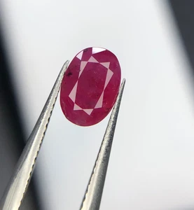1.45 Cts Natural ruby Pinkish Red Color Oval Shape loose gemstone From Madagasca - Picture 1 of 13