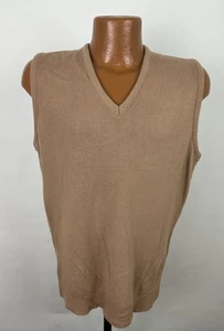 Chaleco Suéter Vintage Sears Kings Road Grande Alto LT Bronceado Camel Orlon Acrílico Tejido - Imagen 1 de 11