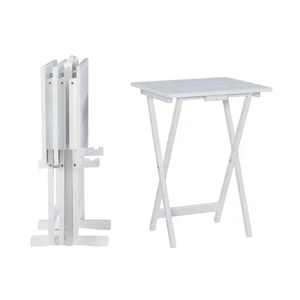 Linon Home Decor Fennec 15.75 in. L wood top Folding Tray White tables - Picture 1 of 12