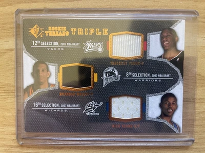 Thaddeus Young Nick Young Brandan Wright 2007 SP Rookie Threads Triple Jersey - Image 1 of 2
