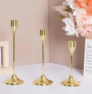 Metal Retro Style Candle Holder Centrepieces Set / 3pcs Set / 3 Sizes - Picture 1 of 3