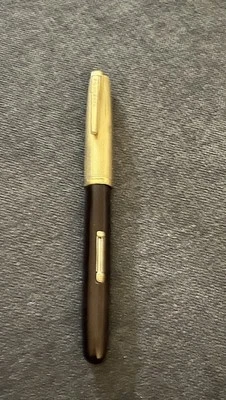 沃特曼巧克力棕色钢笔-卷金帽-美国制造 — 第 1/4 张图片