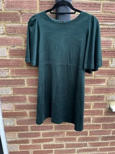 Zara Green Faux Suede Mini Dress - Picture 1 of 6