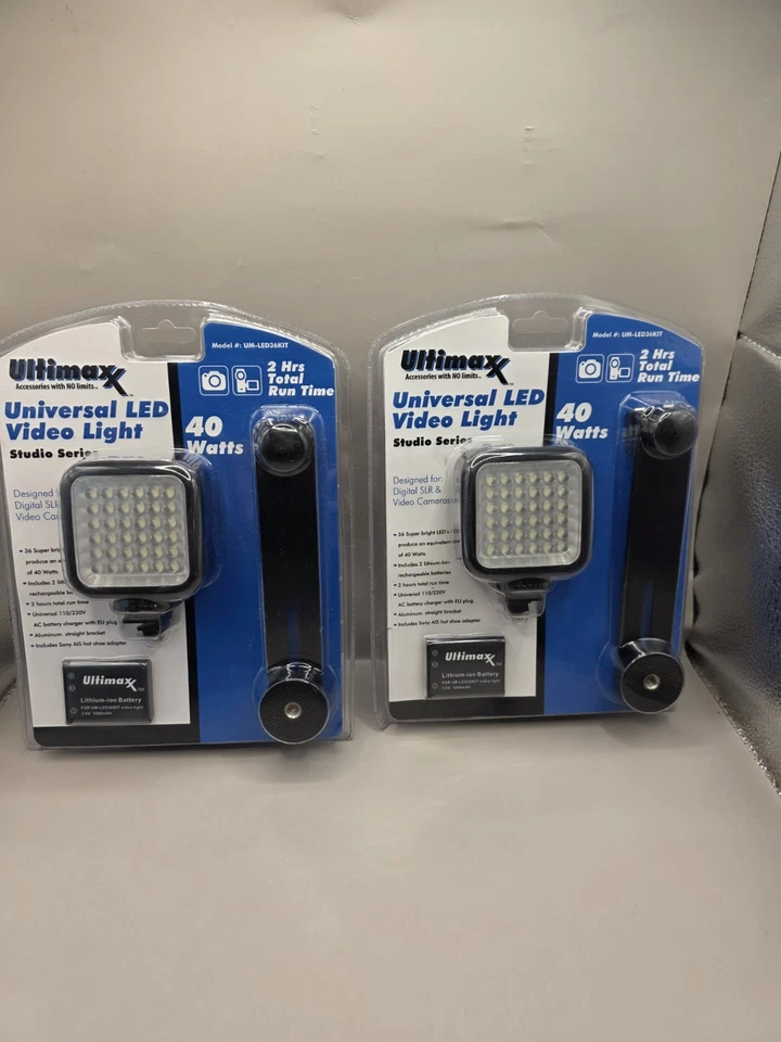 ULTIMAXX Universal LED Video Light Kit - Designed for SLR & Video Cameras