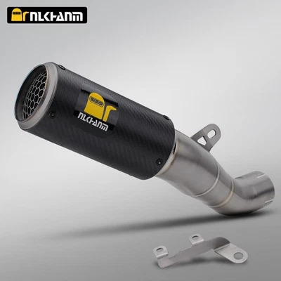 For Aprilia RSV4 2009-2020 Exhaust Silvery Muffler Tips Slip-On Mid Link Pipe - Imagem 1 de 4