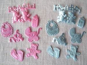 LOT (5 à 7) APPLIQUE EMBELLISSEMENT DÉCORATION BÉBÉ - Naissance Baptême carterie - Picture 1 of 19
