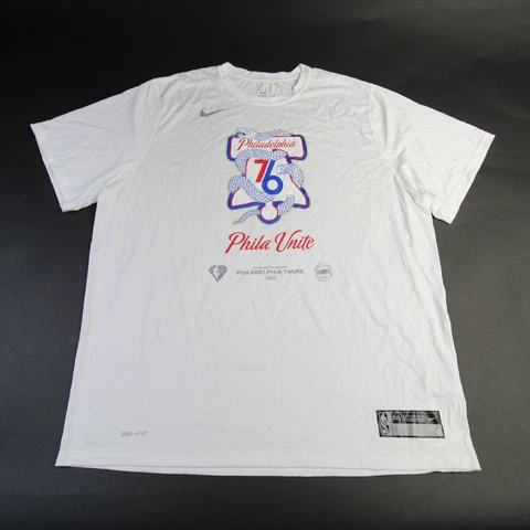 Philadelphia 76ers Nike NBA Authentics Dri-Fit Short Sleeve Shirt Men's Used Cover