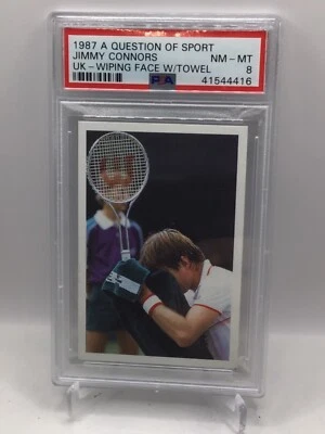 1987 A Question of Sport Reino Unido Jimmy Connors Wiping Face PSA 8 Foto 1 de 2