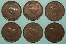 FARTHINGS x6, 1943 to 1951